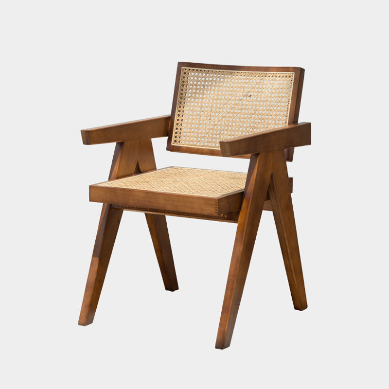 Traditional Style Dining Chairs Kitchen Arm Open Back Chair with Wooden Legs Walnut 1 Piece Clearhalo ' kitchen&dining_furn' 'Dining Chairs' 'Dining Tables & Seating' 'dining_chair' 'furn' 'furn_dining_chair' 'Furniture' 'furniture_dining_chair' 'Kitchen & Dining Furniture' 'kitchen' 4429974