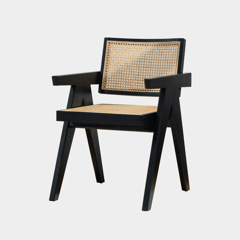 Traditional Style Dining Chairs Kitchen Arm Open Back Chair with Wooden Legs Black 1 Piece Clearhalo ' kitchen&dining_furn' 'Dining Chairs' 'Dining Tables & Seating' 'dining_chair' 'furn' 'furn_dining_chair' 'Furniture' 'furniture_dining_chair' 'Kitchen & Dining Furniture' 'kitchen' 4429975