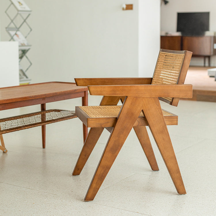 Traditional Style Dining Chairs Kitchen Arm Open Back Chair with Wooden Legs Clearhalo ' kitchen&dining_furn' 'Dining Chairs' 'Dining Tables & Seating' 'dining_chair' 'furn' 'furn_dining_chair' 'Furniture' 'furniture_dining_chair' 'Kitchen & Dining Furniture' 'kitchen' 4429977