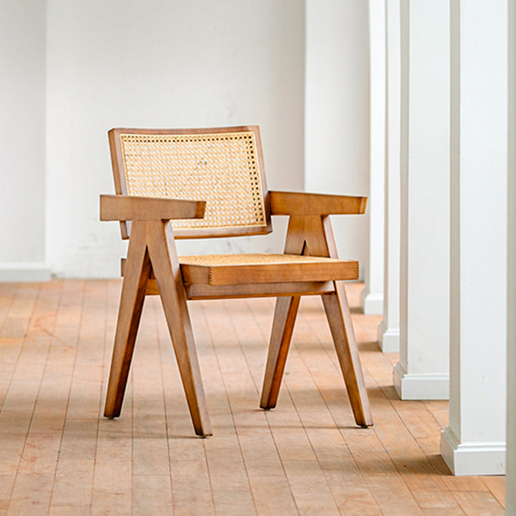 Traditional Style Dining Chairs Kitchen Arm Open Back Chair with Wooden Legs Clearhalo ' kitchen&dining_furn' 'Dining Chairs' 'Dining Tables & Seating' 'dining_chair' 'furn' 'furn_dining_chair' 'Furniture' 'furniture_dining_chair' 'Kitchen & Dining Furniture' 'kitchen' 4429978