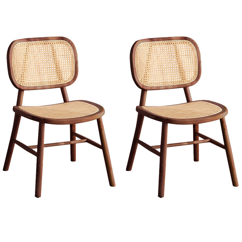 Traditional Wood Dining Chair Kitchen Armless Open Back Dining Side Chair Walnut 2 Piece Set Clearhalo ' kitchen&dining_furn' 'Dining Chairs' 'Dining Tables & Seating' 'dining_chair' 'furn' 'furn_dining_chair' 'Furniture' 'furniture_dining_chair' 'Kitchen & Dining Furniture' 'kitchen' 4429988