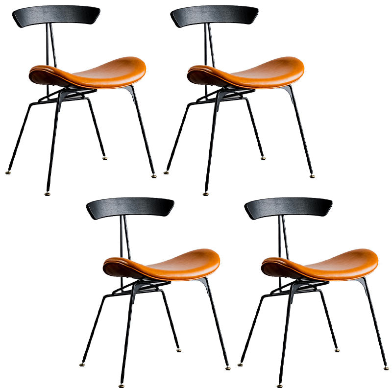 Industrial Metal Dining Side Chair Open Back Dining Armless Chair for Restaurant Coffee 4 Piece Set Clearhalo ' kitchen&dining_furn' 'Dining Chairs' 'Dining Tables & Seating' 'dining_chair' 'furn' 'furn_dining_chair' 'Furniture' 'furniture_dining_chair' 'Kitchen & Dining Furniture' 'kitchen' 4429999