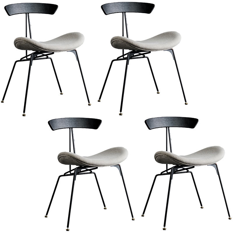 Industrial Metal Dining Side Chair Open Back Dining Armless Chair for Restaurant Light Gray 4 Piece Set Clearhalo ' kitchen&dining_furn' 'Dining Chairs' 'Dining Tables & Seating' 'dining_chair' 'furn' 'furn_dining_chair' 'Furniture' 'furniture_dining_chair' 'Kitchen & Dining Furniture' 'kitchen' 4430000
