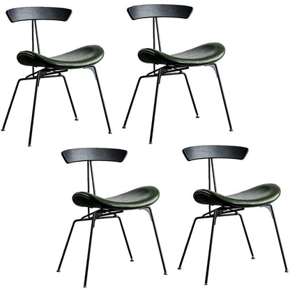 Industrial Metal Dining Side Chair Open Back Dining Armless Chair for Restaurant Green 4 Piece Set Clearhalo ' kitchen&dining_furn' 'Dining Chairs' 'Dining Tables & Seating' 'dining_chair' 'furn' 'furn_dining_chair' 'Furniture' 'furniture_dining_chair' 'Kitchen & Dining Furniture' 'kitchen' 4430002