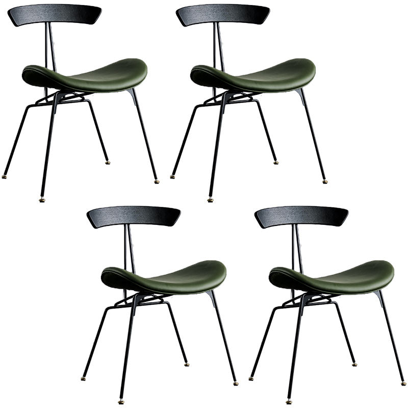 Industrial Metal Dining Side Chair Open Back Dining Armless Chair for Restaurant Army Green 4 Piece Set Clearhalo ' kitchen&dining_furn' 'Dining Chairs' 'Dining Tables & Seating' 'dining_chair' 'furn' 'furn_dining_chair' 'Furniture' 'furniture_dining_chair' 'Kitchen & Dining Furniture' 'kitchen' 4430009