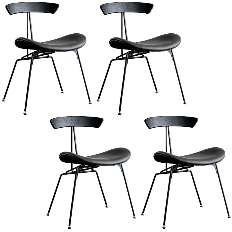Industrial Metal Dining Side Chair Open Back Dining Armless Chair for Restaurant Grey 4 Piece Set Clearhalo ' kitchen&dining_furn' 'Dining Chairs' 'Dining Tables & Seating' 'dining_chair' 'furn' 'furn_dining_chair' 'Furniture' 'furniture_dining_chair' 'Kitchen & Dining Furniture' 'kitchen' 4430010
