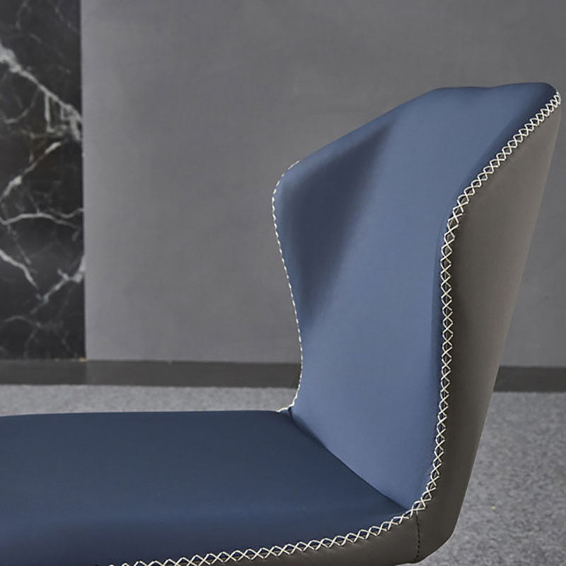 Contemporary Style Wingback Chair Armless Leather Dining Chairs for Home Clearhalo ' kitchen&dining_furn' 'Dining Chairs' 'Dining Tables & Seating' 'dining_chair' 'furn' 'furn_dining_chair' 'Furniture' 'furniture_dining_chair' 'Kitchen & Dining Furniture' 'kitchen' 4430024