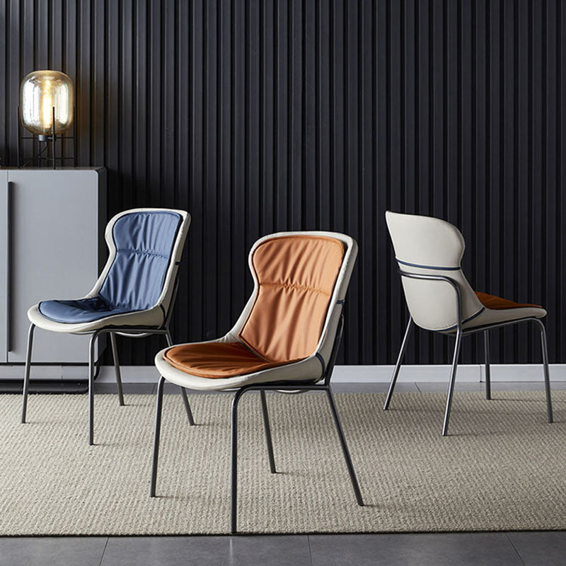 Contemporary Style Leather Dining Chairs Armless Solid Back Dining Side Chair Clearhalo ' kitchen&dining_furn' 'Dining Chairs' 'Dining Tables & Seating' 'dining_chair' 'furn' 'furn_dining_chair' 'Furniture' 'furniture_dining_chair' 'Kitchen & Dining Furniture' 'kitchen' 4430032