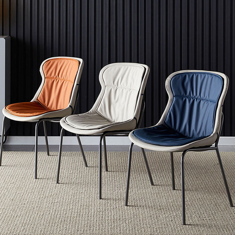 Contemporary Style Leather Dining Chairs Armless Solid Back Dining Side Chair Clearhalo ' kitchen&dining_furn' 'Dining Chairs' 'Dining Tables & Seating' 'dining_chair' 'furn' 'furn_dining_chair' 'Furniture' 'furniture_dining_chair' 'Kitchen & Dining Furniture' 'kitchen' 4430034