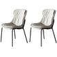 Contemporary Style Leather Dining Chairs Armless Solid Back Dining Side Chair Light Gray 2 Piece Set Black Clearhalo ' kitchen&dining_furn' 'Dining Chairs' 'Dining Tables & Seating' 'dining_chair' 'furn' 'furn_dining_chair' 'Furniture' 'furniture_dining_chair' 'Kitchen & Dining Furniture' 'kitchen' 4430035