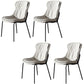 Contemporary Style Leather Dining Chairs Armless Solid Back Dining Side Chair Light Gray 4 Piece Set Black Clearhalo ' kitchen&dining_furn' 'Dining Chairs' 'Dining Tables & Seating' 'dining_chair' 'furn' 'furn_dining_chair' 'Furniture' 'furniture_dining_chair' 'Kitchen & Dining Furniture' 'kitchen' 4430037