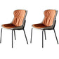 Contemporary Style Leather Dining Chairs Armless Solid Back Dining Side Chair Orange 2 Piece Set Black Clearhalo ' kitchen&dining_furn' 'Dining Chairs' 'Dining Tables & Seating' 'dining_chair' 'furn' 'furn_dining_chair' 'Furniture' 'furniture_dining_chair' 'Kitchen & Dining Furniture' 'kitchen' 4430041