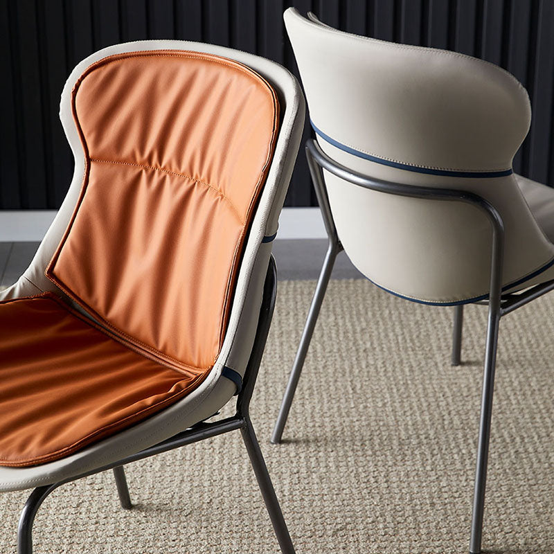 Contemporary Style Leather Dining Chairs Armless Solid Back Dining Side Chair Clearhalo ' kitchen&dining_furn' 'Dining Chairs' 'Dining Tables & Seating' 'dining_chair' 'furn' 'furn_dining_chair' 'Furniture' 'furniture_dining_chair' 'Kitchen & Dining Furniture' 'kitchen' 4430046