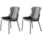 Contemporary Style Leather Dining Chairs Armless Solid Back Dining Side Chair Dark Gray 2 Piece Set Black Clearhalo ' kitchen&dining_furn' 'Dining Chairs' 'Dining Tables & Seating' 'dining_chair' 'furn' 'furn_dining_chair' 'Furniture' 'furniture_dining_chair' 'Kitchen & Dining Furniture' 'kitchen' 4430047