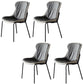 Contemporary Style Leather Dining Chairs Armless Solid Back Dining Side Chair Dark Gray 4 Piece Set Black Clearhalo ' kitchen&dining_furn' 'Dining Chairs' 'Dining Tables & Seating' 'dining_chair' 'furn' 'furn_dining_chair' 'Furniture' 'furniture_dining_chair' 'Kitchen & Dining Furniture' 'kitchen' 4430049