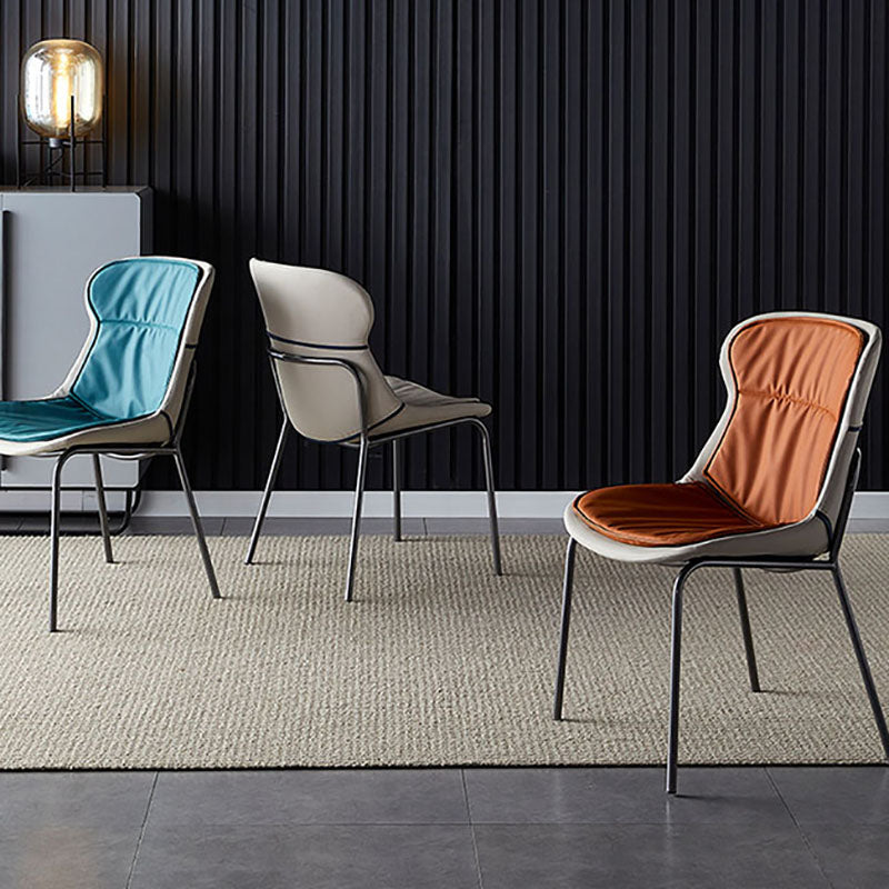 Contemporary Style Leather Dining Chairs Armless Solid Back Dining Side Chair Clearhalo ' kitchen&dining_furn' 'Dining Chairs' 'Dining Tables & Seating' 'dining_chair' 'furn' 'furn_dining_chair' 'Furniture' 'furniture_dining_chair' 'Kitchen & Dining Furniture' 'kitchen' 4430050