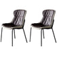Contemporary Style Leather Dining Chairs Armless Solid Back Dining Side Chair Dark Brown 2 Piece Set Black Clearhalo ' kitchen&dining_furn' 'Dining Chairs' 'Dining Tables & Seating' 'dining_chair' 'furn' 'furn_dining_chair' 'Furniture' 'furniture_dining_chair' 'Kitchen & Dining Furniture' 'kitchen' 4430052
