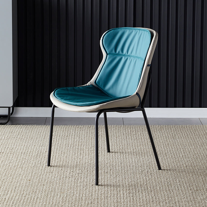 Contemporary Style Leather Dining Chairs Armless Solid Back Dining Side Chair Green 1 Piece Black Clearhalo ' kitchen&dining_furn' 'Dining Chairs' 'Dining Tables & Seating' 'dining_chair' 'furn' 'furn_dining_chair' 'Furniture' 'furniture_dining_chair' 'Kitchen & Dining Furniture' 'kitchen' 4430054