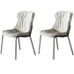 Contemporary Style Leather Dining Chairs Armless Solid Back Dining Side Chair Light Gray 2 Piece Set Gray Clearhalo ' kitchen&dining_furn' 'Dining Chairs' 'Dining Tables & Seating' 'dining_chair' 'furn' 'furn_dining_chair' 'Furniture' 'furniture_dining_chair' 'Kitchen & Dining Furniture' 'kitchen' 4430058