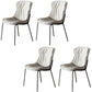 Contemporary Style Leather Dining Chairs Armless Solid Back Dining Side Chair Light Gray 4 Piece Set Gray Clearhalo ' kitchen&dining_furn' 'Dining Chairs' 'Dining Tables & Seating' 'dining_chair' 'furn' 'furn_dining_chair' 'Furniture' 'furniture_dining_chair' 'Kitchen & Dining Furniture' 'kitchen' 4430059
