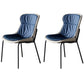 Contemporary Style Leather Dining Chairs Armless Solid Back Dining Side Chair Sky Blue 2 Piece Set Black Clearhalo ' kitchen&dining_furn' 'Dining Chairs' 'Dining Tables & Seating' 'dining_chair' 'furn' 'furn_dining_chair' 'Furniture' 'furniture_dining_chair' 'Kitchen & Dining Furniture' 'kitchen' 4430061