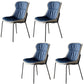 Contemporary Style Leather Dining Chairs Armless Solid Back Dining Side Chair Sky Blue 4 Piece Set Black Clearhalo ' kitchen&dining_furn' 'Dining Chairs' 'Dining Tables & Seating' 'dining_chair' 'furn' 'furn_dining_chair' 'Furniture' 'furniture_dining_chair' 'Kitchen & Dining Furniture' 'kitchen' 4430062