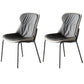 Contemporary Style Leather Dining Chairs Armless Solid Back Dining Side Chair Dark Gray 2 Piece Set Gray Clearhalo ' kitchen&dining_furn' 'Dining Chairs' 'Dining Tables & Seating' 'dining_chair' 'furn' 'furn_dining_chair' 'Furniture' 'furniture_dining_chair' 'Kitchen & Dining Furniture' 'kitchen' 4430064