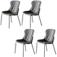 Contemporary Style Leather Dining Chairs Armless Solid Back Dining Side Chair Dark Gray 4 Piece Set Gray Clearhalo ' kitchen&dining_furn' 'Dining Chairs' 'Dining Tables & Seating' 'dining_chair' 'furn' 'furn_dining_chair' 'Furniture' 'furniture_dining_chair' 'Kitchen & Dining Furniture' 'kitchen' 4430065