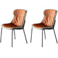 Contemporary Style Leather Dining Chairs Armless Solid Back Dining Side Chair Orange 2 Piece Set Gray Clearhalo ' kitchen&dining_furn' 'Dining Chairs' 'Dining Tables & Seating' 'dining_chair' 'furn' 'furn_dining_chair' 'Furniture' 'furniture_dining_chair' 'Kitchen & Dining Furniture' 'kitchen' 4430073