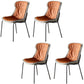 Contemporary Style Leather Dining Chairs Armless Solid Back Dining Side Chair Orange 4 Piece Set Gray Clearhalo ' kitchen&dining_furn' 'Dining Chairs' 'Dining Tables & Seating' 'dining_chair' 'furn' 'furn_dining_chair' 'Furniture' 'furniture_dining_chair' 'Kitchen & Dining Furniture' 'kitchen' 4430074