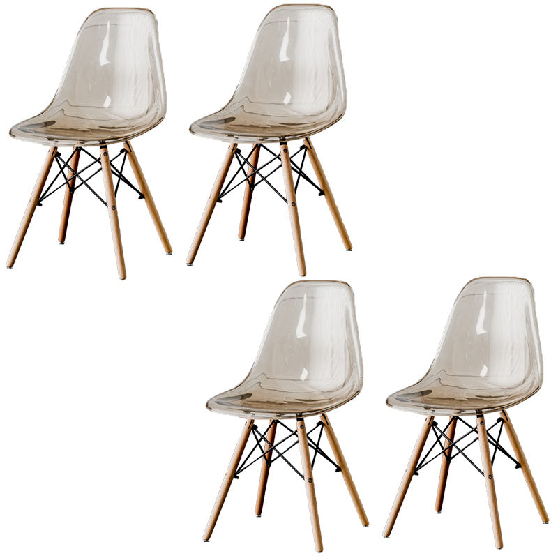 Nordic Wood Dining Side Chair Solid Back Dining Armless Chair for Restaurant Amber Set of 4 Clearhalo ' kitchen&dining_furn' 'Dining Chairs' 'Dining Tables & Seating' 'dining_chair' 'Furniture' 'furniture_dining_chair' 'Kitchen & Dining Furniture' 'kitchen' 4430081