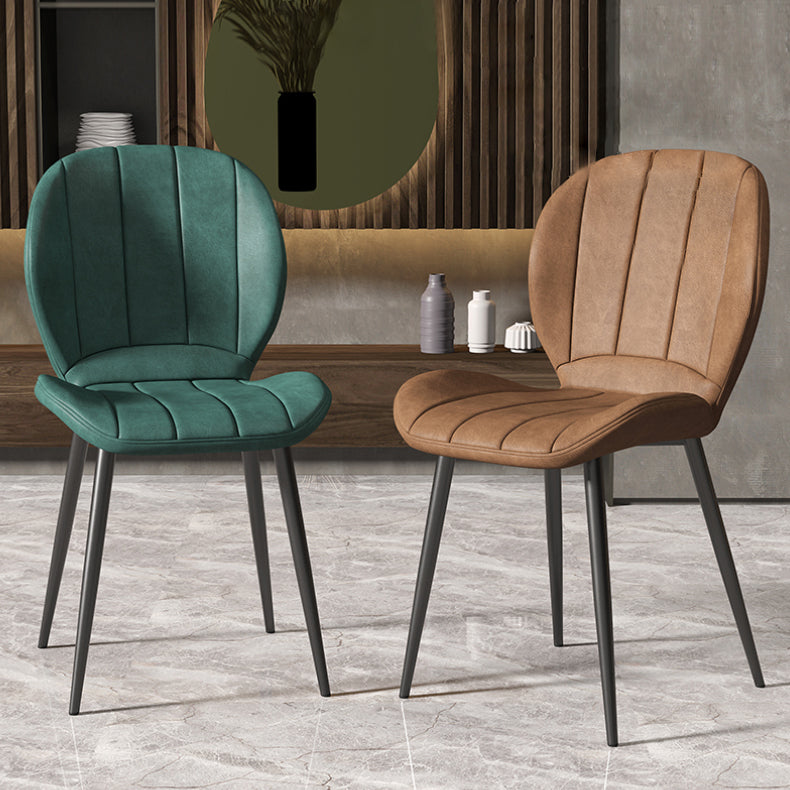 Nordic Metal Dining Side Chair Parsons Dining Armless Chair for Restaurant Clearhalo ' kitchen&dining_furn' 'Dining Chairs' 'Dining Tables & Seating' 'dining_chair' 'furn' 'furn_dining_chair' 'Furniture' 'furniture_dining_chair' 'Kitchen & Dining Furniture' 'kitchen' 4430097