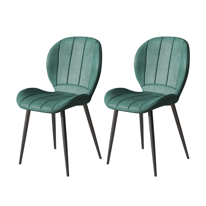 Nordic Metal Dining Side Chair Parsons Dining Armless Chair for Restaurant Blackish Green 2 Piece Set Black Clearhalo ' kitchen&dining_furn' 'Dining Chairs' 'Dining Tables & Seating' 'dining_chair' 'furn' 'furn_dining_chair' 'Furniture' 'furniture_dining_chair' 'Kitchen & Dining Furniture' 'kitchen' 4430098