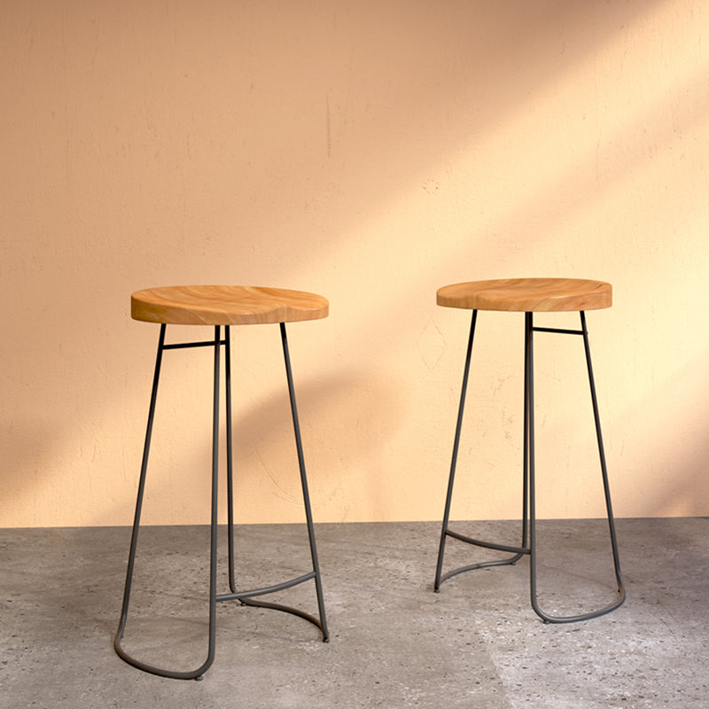 Modern Style Bar Chair Contoured Wooden Seat Sled Legs Barstool for Indoor Clearhalo 'Bar Furniture' 'Bar Stools' 'bar_stools' 'furn' 'furn_bar_stools' 'furniture_bar_stools' 'Kitchen & Dining Furniture' 'kitchen&dining_furn' 'kitchen' 'kitchen_furn' Furniture' 4430119