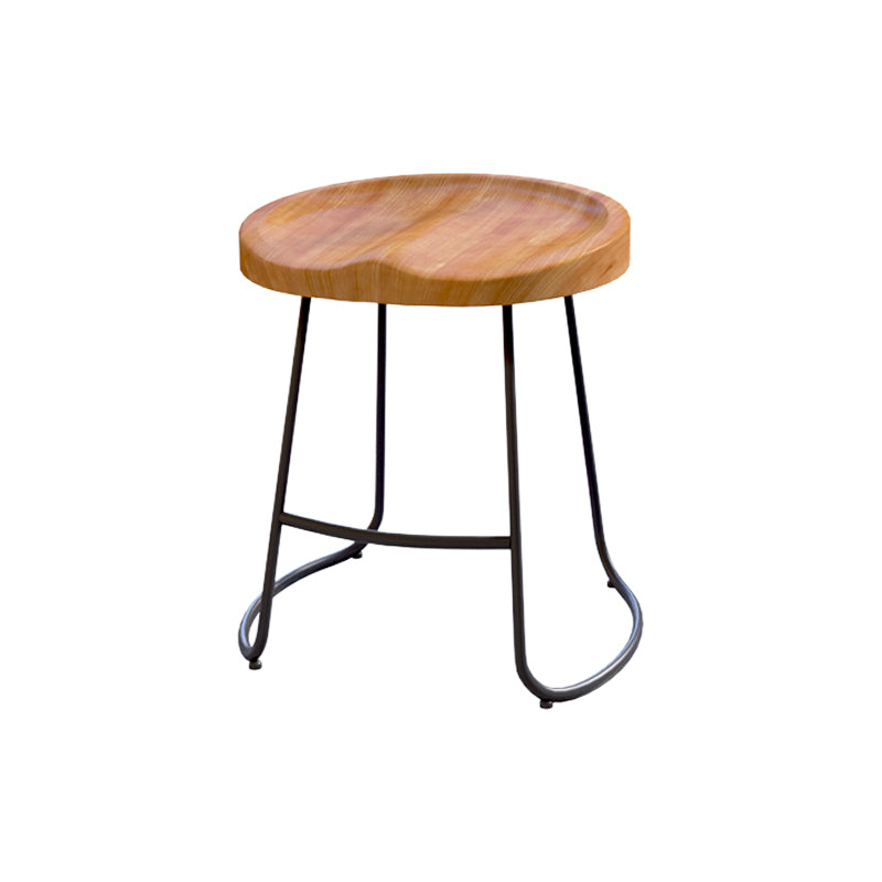 Modern Style Bar Chair Contoured Wooden Seat Sled Legs Barstool for Indoor Black 1 Piece Short Stool(18"H) Clearhalo 'Bar Furniture' 'Bar Stools' 'bar_stools' 'furn' 'furn_bar_stools' 'furniture_bar_stools' 'Kitchen & Dining Furniture' 'kitchen&dining_furn' 'kitchen' 'kitchen_furn' Furniture' 4430120