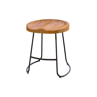 Modern Style Bar Chair Contoured Wooden Seat Sled Legs Barstool for Indoor Black 1 Piece Short Stool(18"H) Clearhalo 'Bar Furniture' 'Bar Stools' 'bar_stools' 'furn' 'furn_bar_stools' 'furniture_bar_stools' 'Kitchen & Dining Furniture' 'kitchen&dining_furn' 'kitchen' 'kitchen_furn' Furniture' 4430120