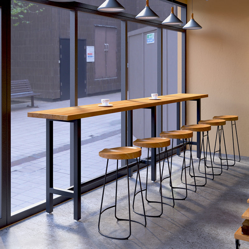 Modern Style Bar Chair Contoured Wooden Seat Sled Legs Barstool for Indoor Clearhalo 'Bar Furniture' 'Bar Stools' 'bar_stools' 'furn' 'furn_bar_stools' 'furniture_bar_stools' 'Kitchen & Dining Furniture' 'kitchen&dining_furn' 'kitchen' 'kitchen_furn' Furniture' 4430122