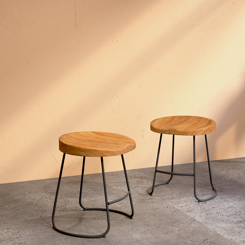 Modern Style Bar Chair Contoured Wooden Seat Sled Legs Barstool for Indoor Clearhalo 'Bar Furniture' 'Bar Stools' 'bar_stools' 'furn' 'furn_bar_stools' 'furniture_bar_stools' 'Kitchen & Dining Furniture' 'kitchen&dining_furn' 'kitchen' 'kitchen_furn' Furniture' 4430126