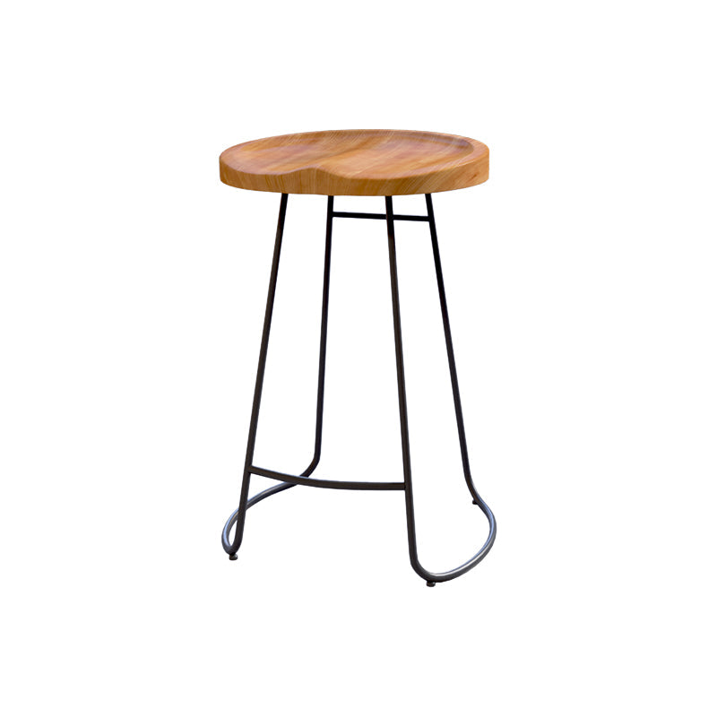 Modern Style Bar Chair Contoured Wooden Seat Sled Legs Barstool for Indoor Black 1 Piece Counter Stool(26"H) Clearhalo 'Bar Furniture' 'Bar Stools' 'bar_stools' 'furn' 'furn_bar_stools' 'furniture_bar_stools' 'Kitchen & Dining Furniture' 'kitchen&dining_furn' 'kitchen' 'kitchen_furn' Furniture' 4430131