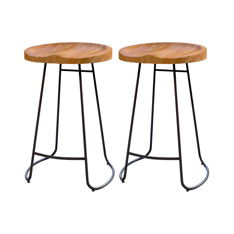 Modern Style Bar Chair Contoured Wooden Seat Sled Legs Barstool for Indoor Black 2 Piece Set Counter Stool(26"H) Clearhalo 'Bar Furniture' 'Bar Stools' 'bar_stools' 'furn' 'furn_bar_stools' 'furniture_bar_stools' 'Kitchen & Dining Furniture' 'kitchen&dining_furn' 'kitchen' 'kitchen_furn' Furniture' 4430133