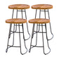 Modern Style Bar Chair Contoured Wooden Seat Sled Legs Barstool for Indoor Black 4 Piece Set Counter Stool(26"H) Clearhalo 'Bar Furniture' 'Bar Stools' 'bar_stools' 'furn' 'furn_bar_stools' 'furniture_bar_stools' 'Kitchen & Dining Furniture' 'kitchen&dining_furn' 'kitchen' 'kitchen_furn' Furniture' 4430136