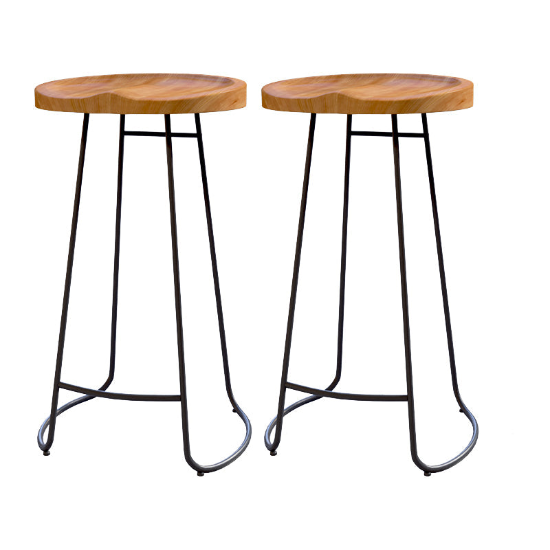 Modern Style Bar Chair Contoured Wooden Seat Sled Legs Barstool for Indoor Black 2 Piece Set Bar Stool(30"H) Clearhalo 'Bar Furniture' 'Bar Stools' 'bar_stools' 'furn' 'furn_bar_stools' 'furniture_bar_stools' 'Kitchen & Dining Furniture' 'kitchen&dining_furn' 'kitchen' 'kitchen_furn' Furniture' 4430138