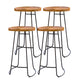 Modern Style Bar Chair Contoured Wooden Seat Sled Legs Barstool for Indoor Black 4 Piece Set Bar Stool(30"H) Clearhalo 'Bar Furniture' 'Bar Stools' 'bar_stools' 'furn' 'furn_bar_stools' 'furniture_bar_stools' 'Kitchen & Dining Furniture' 'kitchen&dining_furn' 'kitchen' 'kitchen_furn' Furniture' 4430139