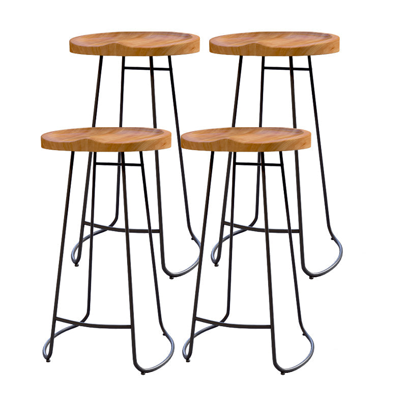 Modern Style Bar Chair Contoured Wooden Seat Sled Legs Barstool for Indoor Black 4 Piece Set Bar Stool(30"H) Clearhalo 'Bar Furniture' 'Bar Stools' 'bar_stools' 'furn' 'furn_bar_stools' 'furniture_bar_stools' 'Kitchen & Dining Furniture' 'kitchen&dining_furn' 'kitchen' 'kitchen_furn' Furniture' 4430139