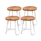 Modern Style Bar Chair Contoured Wooden Seat Sled Legs Barstool for Indoor White 4 Piece Set Short Stool(18"H) Clearhalo 'Bar Furniture' 'Bar Stools' 'bar_stools' 'furn' 'furn_bar_stools' 'furniture_bar_stools' 'Kitchen & Dining Furniture' 'kitchen&dining_furn' 'kitchen' 'kitchen_furn' Furniture' 4430142