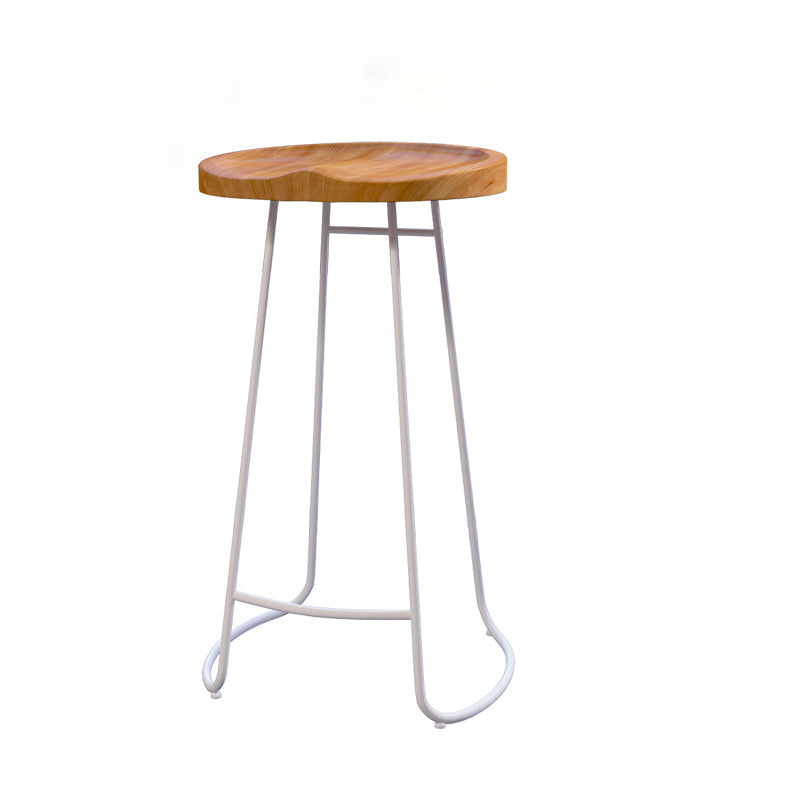 Modern Style Bar Chair Contoured Wooden Seat Sled Legs Barstool for Indoor White 1 Piece Bar Stool(30"H) Clearhalo 'Bar Furniture' 'Bar Stools' 'bar_stools' 'furn' 'furn_bar_stools' 'furniture_bar_stools' 'Kitchen & Dining Furniture' 'kitchen&dining_furn' 'kitchen' 'kitchen_furn' Furniture' 4430143