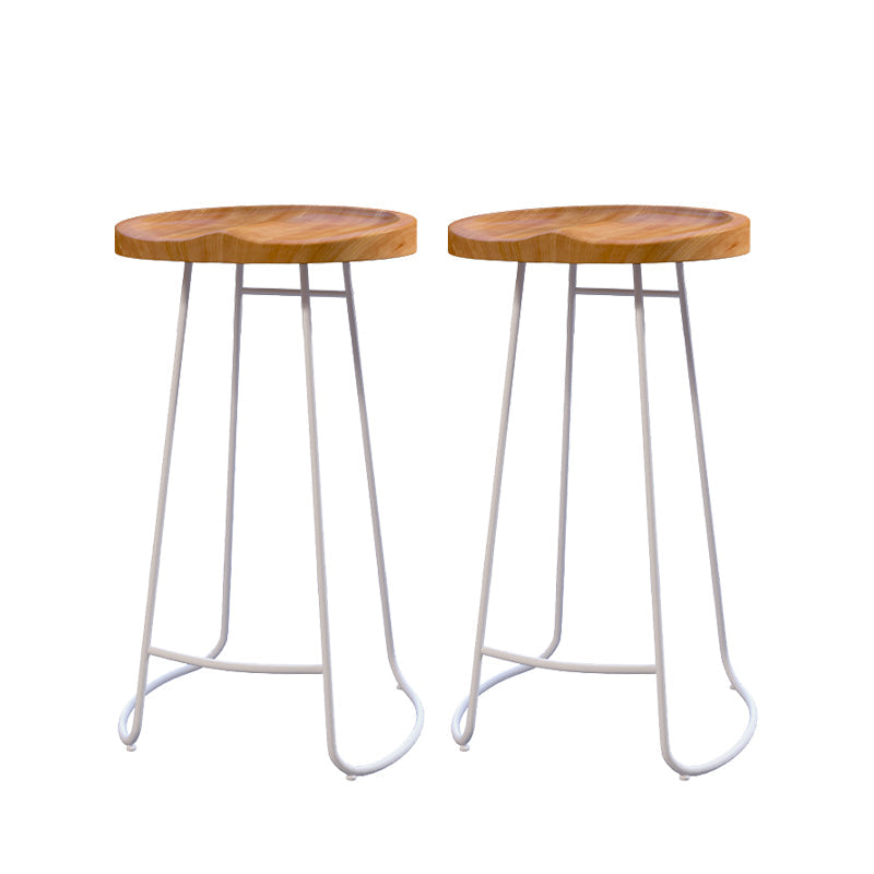 Modern Style Bar Chair Contoured Wooden Seat Sled Legs Barstool for Indoor White 2 Piece Set Bar Stool(30"H) Clearhalo 'Bar Furniture' 'Bar Stools' 'bar_stools' 'furn' 'furn_bar_stools' 'furniture_bar_stools' 'Kitchen & Dining Furniture' 'kitchen&dining_furn' 'kitchen' 'kitchen_furn' Furniture' 4430144