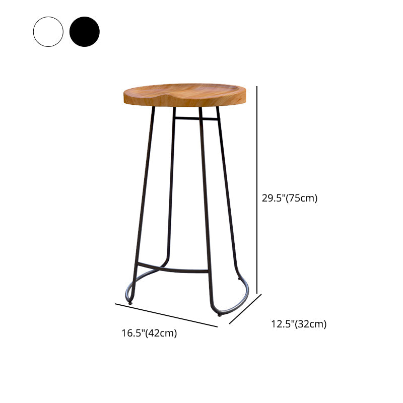 Modern Style Bar Chair Contoured Wooden Seat Sled Legs Barstool for Indoor Clearhalo 'Bar Furniture' 'Bar Stools' 'bar_stools' 'furn' 'furn_bar_stools' 'furniture_bar_stools' 'Kitchen & Dining Furniture' 'kitchen&dining_furn' 'kitchen' 'kitchen_furn' Furniture' 4430148