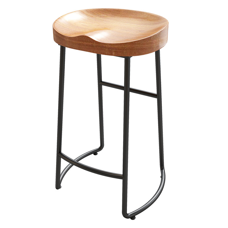 Modern Style Bar-stool Wooden Seat Sled Legs Barstools with Footrest Black 1 Piece Clearhalo 'Bar Furniture' 'Bar Stools' 'bar_stools' 'furn' 'furn_bar_stools' 'furniture_bar_stools' 'Kitchen & Dining Furniture' 'kitchen&dining_furn' 'kitchen' 'kitchen_furn' Furniture' 4430208