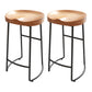 Modern Style Bar-stool Wooden Seat Sled Legs Barstools with Footrest Black 2 Piece Set Clearhalo 'Bar Furniture' 'Bar Stools' 'bar_stools' 'furn' 'furn_bar_stools' 'furniture_bar_stools' 'Kitchen & Dining Furniture' 'kitchen&dining_furn' 'kitchen' 'kitchen_furn' Furniture' 4430209